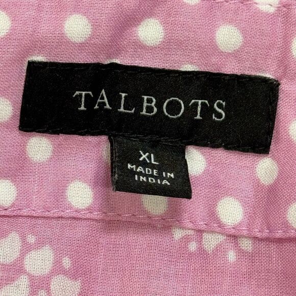 TALBOTS COTTON BUTTON FRONT SHIRT-TREE OF LIFE. - Picture 9 of 9